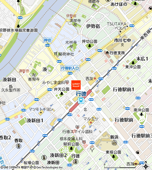 ヘアメイクアッシュ行徳店付近の地図